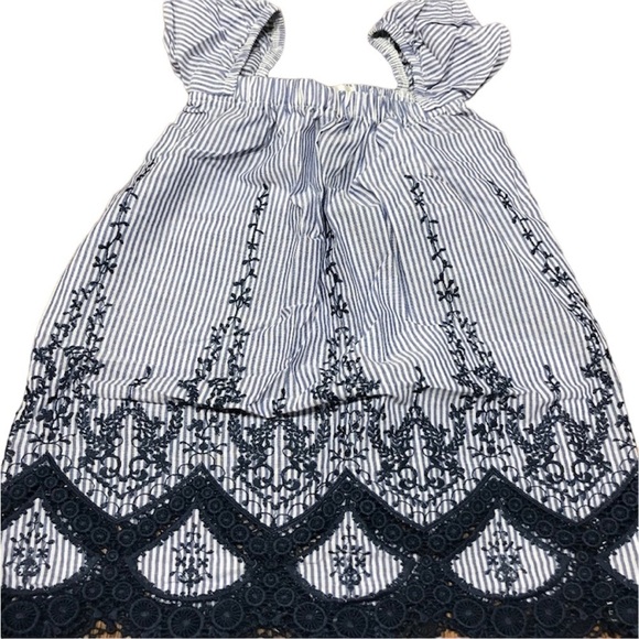 Wraredoll Dress Girl 2T Blue Coastal Preppy Striped Resort Classic Feminine Soft - Picture 1 of 6